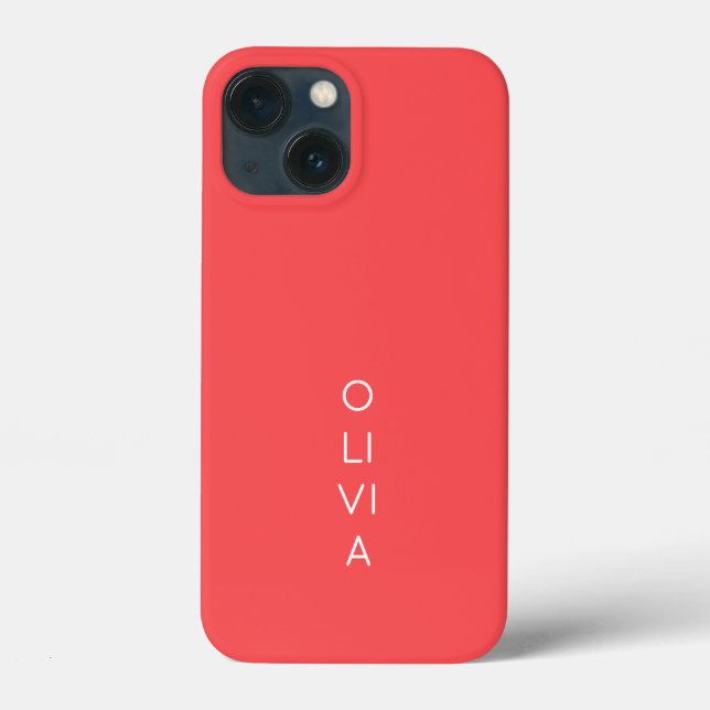 Custom Modern Coral Minimalist Case-Mate iPhone Hülle (Rückseite)