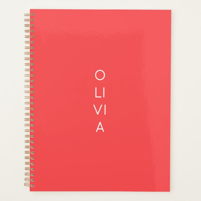 Custom Modern Coral Minimalist Planer (Vorderseite)