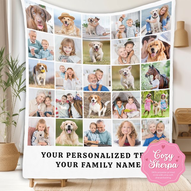 Custom Modern Cute Family 25 Picture Photo Collage Sherpadecke (Von Creator hochgeladen)