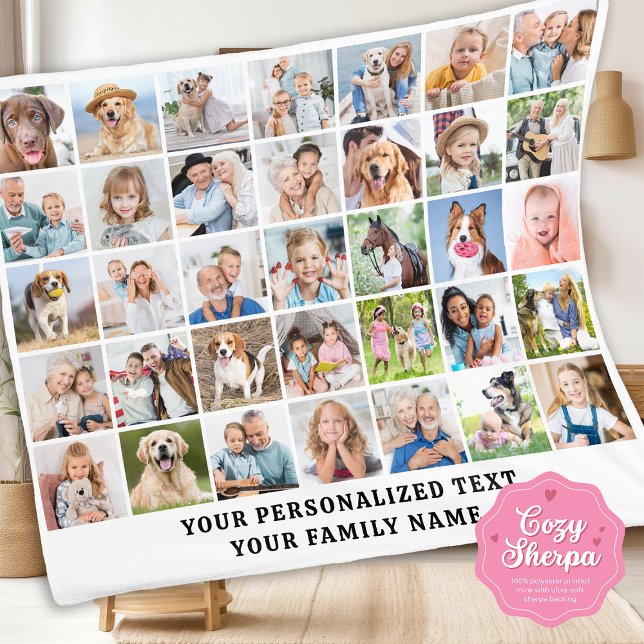 Custom Modern Cute Family Gift 35 Photos Collage Sherpadecke (Von Creator hochgeladen)