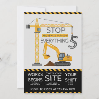 Custom Modern Dump Truck birthday party Einladung