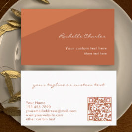 Custom Modern Elegant Copper QR Code Professional Visitenkarte