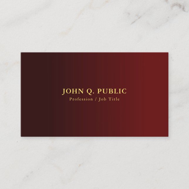 Custom Modern Elegant Professional Gold Text Visitenkarte (Vorderseite)