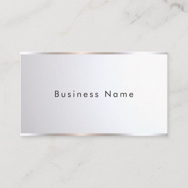 Custom Modern Elegant Professional Template Silver Visitenkarte (Vorderseite)