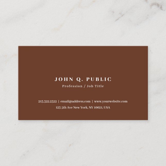 Custom Modern Elegant Simple Template Terracotta Visitenkarte (Vorderseite)