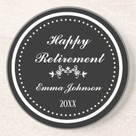 Custom Modern Elegante Black&White Happy Rentireme Getränkeuntersetzer