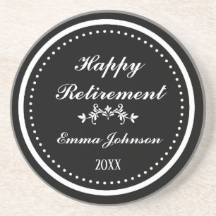 Custom Modern Elegante Black&White Happy Rentireme Getränkeuntersetzer