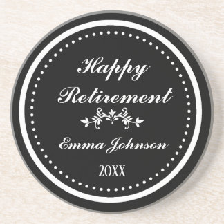 Custom Modern Elegante Black&White Happy Rentireme Getränkeuntersetzer