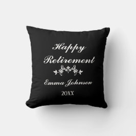Custom Modern Elegante Black&White Happy Rentireme Kissen