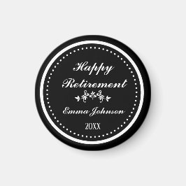 Custom Modern Elegante Black&White Happy Rentireme Magnet