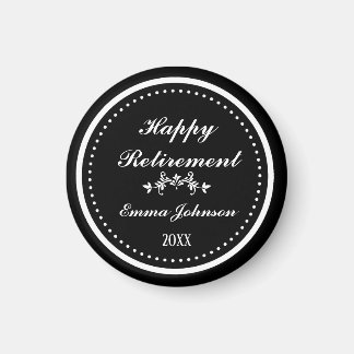 Custom Modern Elegante Black&White Happy Rentireme Magnet