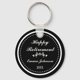 Custom Modern Elegante Black&White Happy Rentireme Schlüsselanhänger