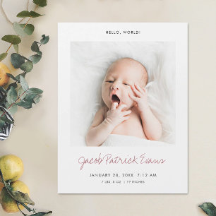 Custom Modern Foto Birit Announcement Magnet