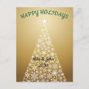 Custom Modern Fox Gold Weihnachten Urlaub Postkart