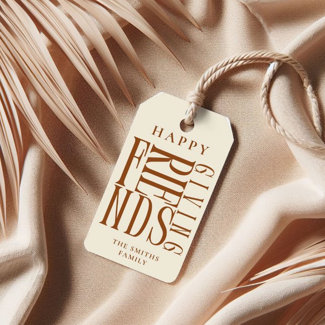 Custom Modern Friendsgiving Fall Elegante Gefallen Geschenkanhänger (Von Creator hochgeladen)