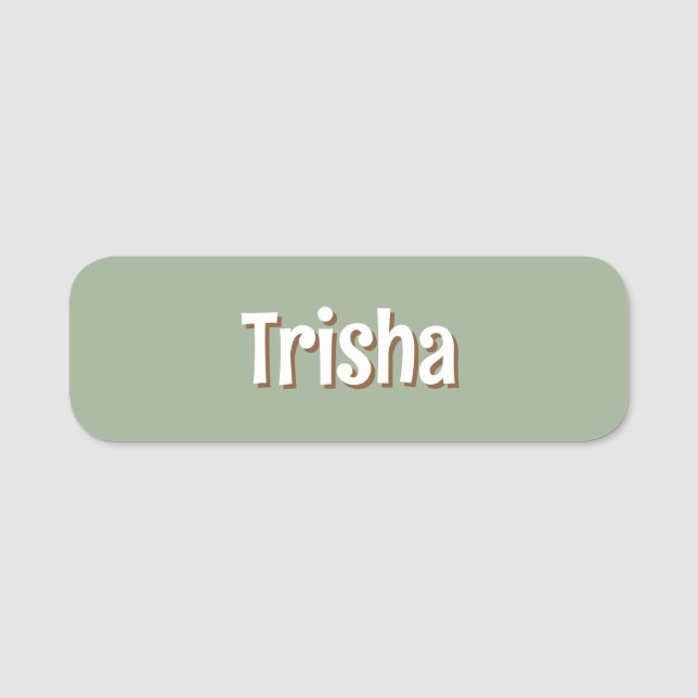 Custom Modern Fun Sage Coffee Shop Employee Namensschild (Vorderseite)