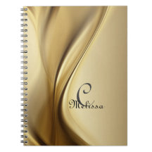 Custom Modern Gold Monogram Name Notebook