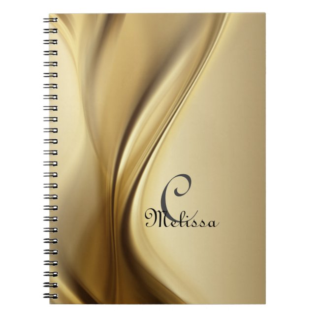 Custom Modern Gold Monogram Name Notebook Notizblock (Vorderseite)