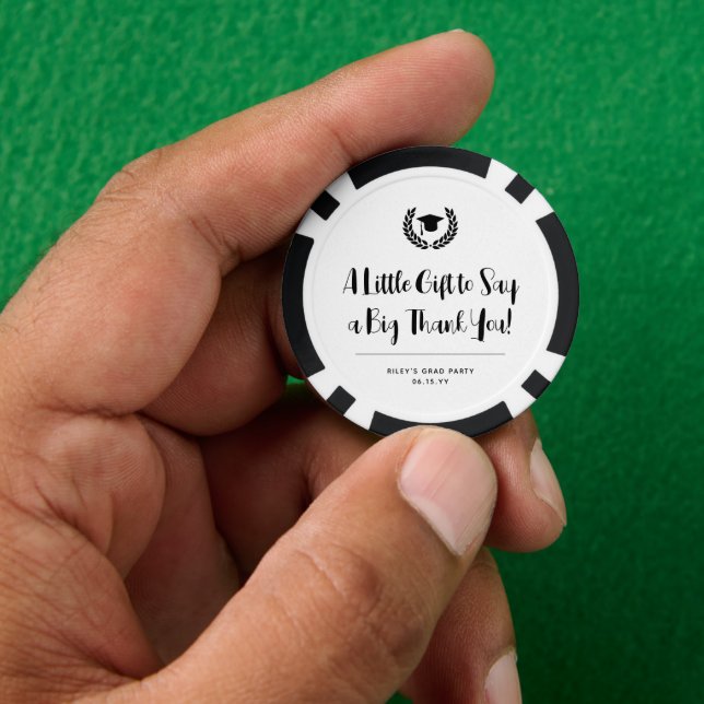 Custom Modern Graduation Party Vielen Dank Pokerchips (Hand)