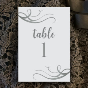 Custom Modern Gray 25. Hochzeitstag Party Tischnummer