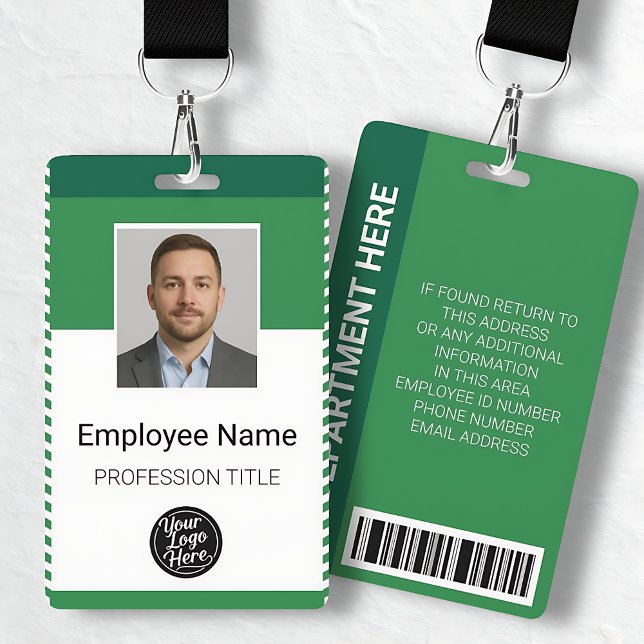 Custom Modern Green Employee Identification ID Ausweis (Custom Modern Green Employee Identification ID Badge)