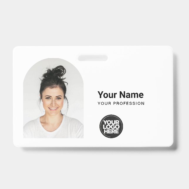 Custom Modern ID Card Simple QR Arc Photo Ausweis (Vorderseite)