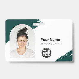 Custom Modern ID Card Simple QR Arc Photo Brush Ausweis