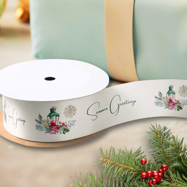 Custom Modern Lantern Folies Weihnachten Satinband (Von Creator hochgeladen)