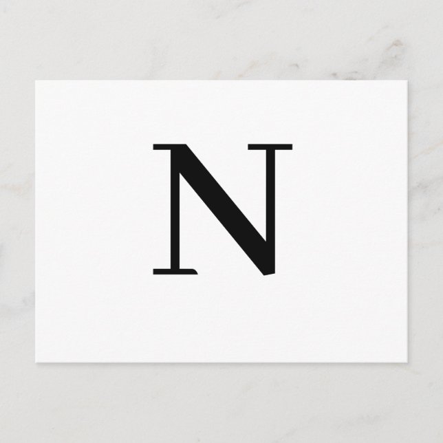 Custom Modern Minimalist Alphabet Design Postkarte (Vorderseite)
