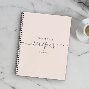 Custom Modern Minimalist Elegant Script Recipe Notizbuch