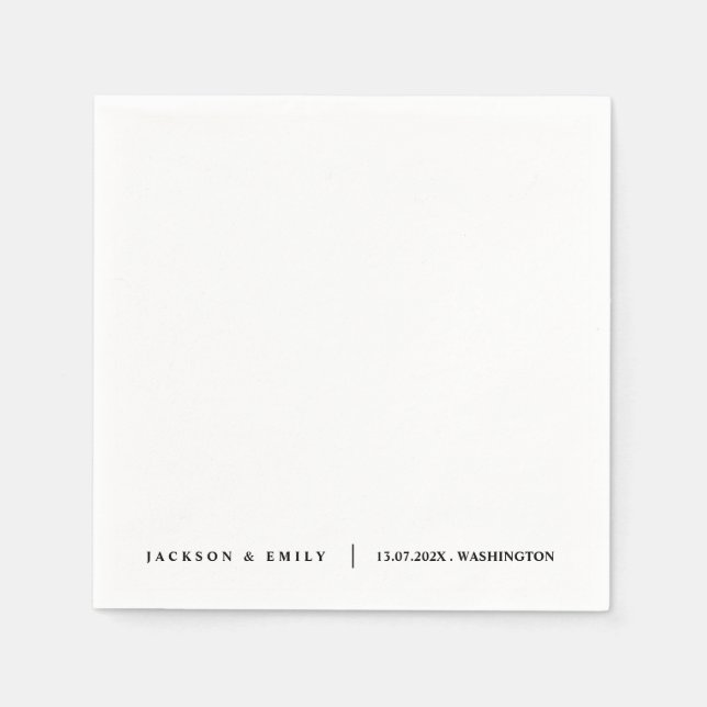 Custom Modern Minimalistic Wedding Serviette (Vorderseite)