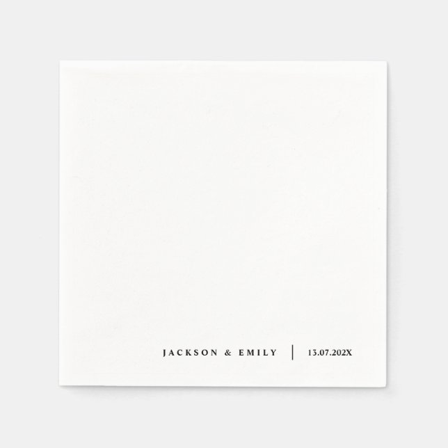 Custom Modern Minimalistic Wedding Serviette (Vorderseite)