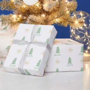 Custom Modern Minimalistisch Sage Green Christmas Geschenkpapier