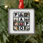 Custom Modern Opa Papa 8 FotoCollage Ornament Aus Metall<br><div class="desc">Maßgeschneiderte Moderne, meine Lieblings-Leute nennen mich Papo 8 FotoCollage. Personalisieren Sie diese einzigartige Vatertag Typografie Design Vorlage mit 8 Fotos. Meine Lieblings-Leute nennen mich Papo.</div>