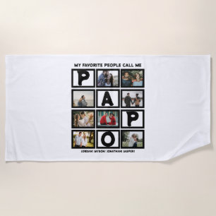 Custom Modern Opa Papa 8 FotoCollage Strandtuch