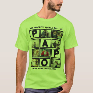 Custom Modern Opa Papa 8 FotoCollage T-Shirt