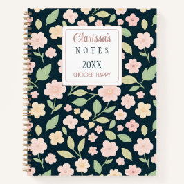 Custom Modern Pink Wildflowers Notizbuch