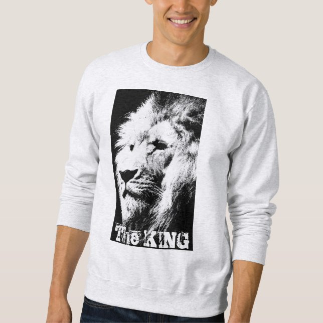 Custom Modern Pop Art Lion Leiter der King Men's A Sweatshirt (Vorderseite)