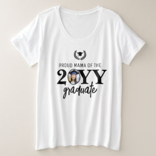 Custom Modern Proud Mama of the Graduate Parent Große Größe T-Shirt