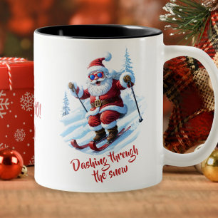 Custom Modern Quirky Funny Weihnachten Zweifarbige Tasse