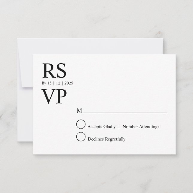 Custom Modern rsvp card Einladung (Vorderseite)
