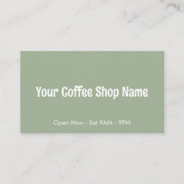 Custom Modern Sage Green Coffee Shop Template Visitenkarte
