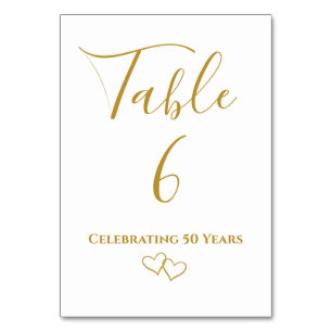 Custom Modern Simple Golden 50-jähriges Party Tischnummer