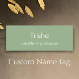 Custom Modern Simple Script Sage Green Employee ID Namensschild