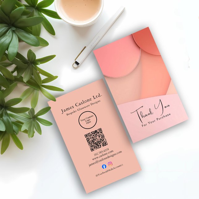 Custom Modern Style Business Thank You Card Insert Visitenkarte (Von Creator hochgeladen)