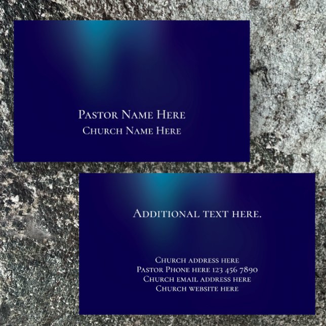 Custom Modern Stylish Christlich Church Pastor Visitenkarte (Custom business cards, modern, cool light. Christian pastor church calling card. Stylish blue.
)