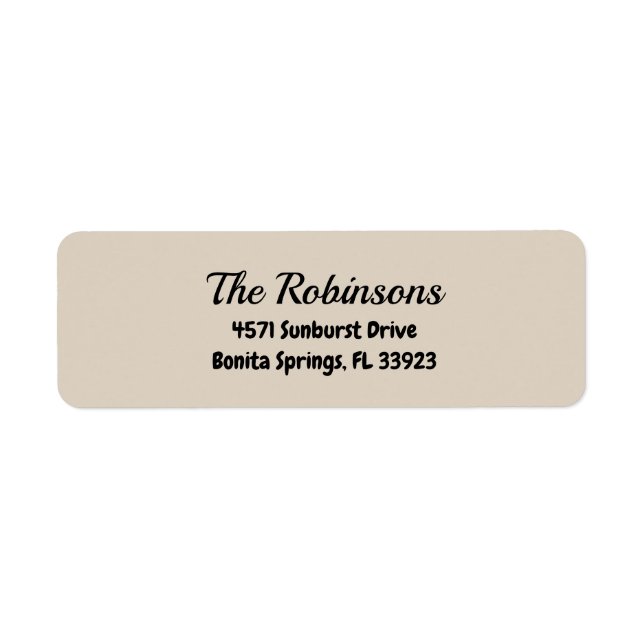 Custom Modern Stylish Natural Linen Address Label (Vorne)