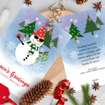 Custom Modern Stylish Snowman Snowflakes Weihnacht