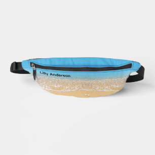 Custom Modern Summer Blue Ocean Beach Bauchtasche
