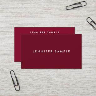 Custom Modern Template Elegant Rich Maroon Red Visitenkarte